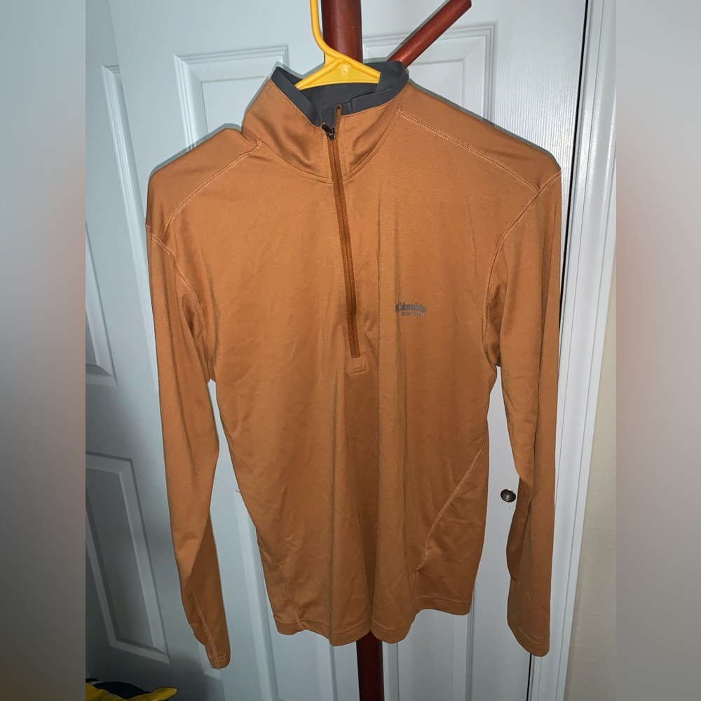 Columbia “titanium” Men's Orange Half-Zip Jacket/quarter zip top - sz small